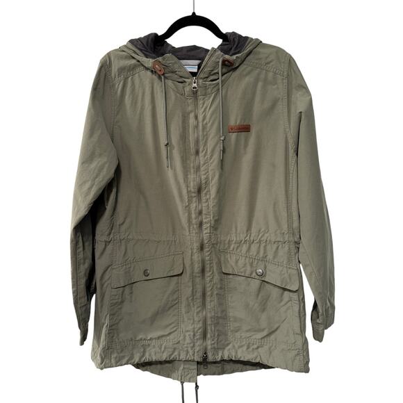 Columbia XL Cultus Lake Hooded Anorak Jacket Chore Coat Cypress Sage Army Green - Picture 2 of 9